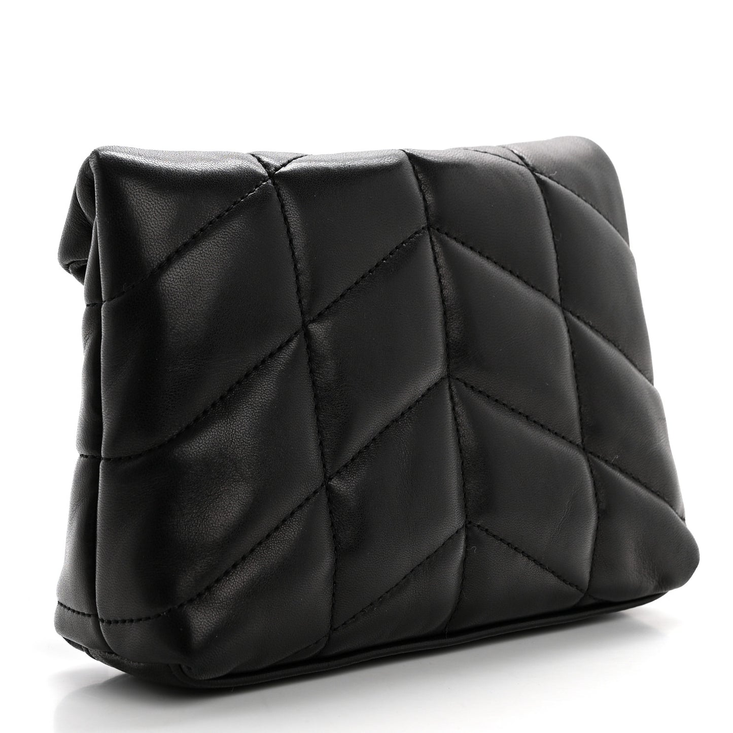 Lambskin Monogram Loulou Puffer Pouch Clutch Black