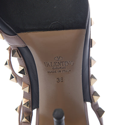 Valentino Garavani Nappa Rockstud Ankle Strap Pumps 36 Black Poudre 8 of 13