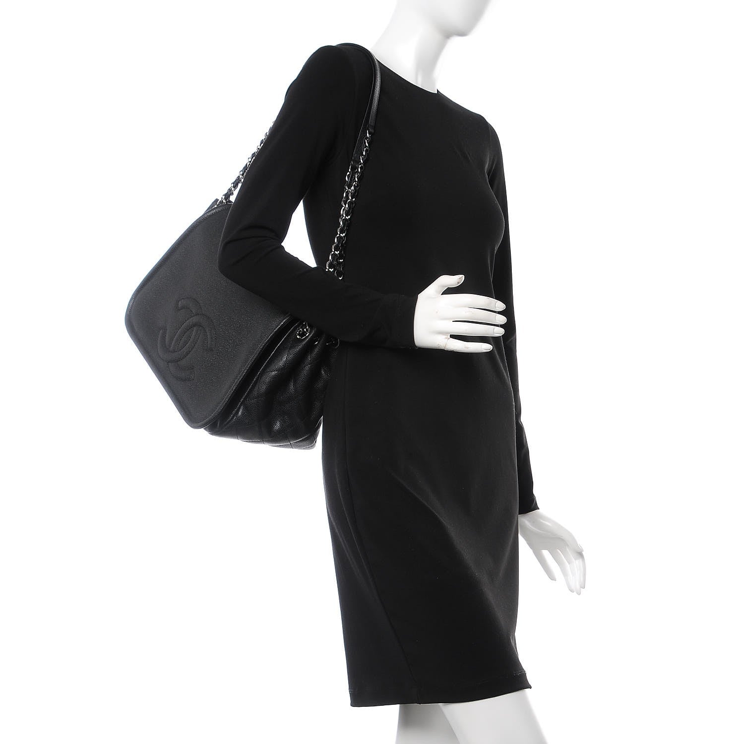 Chanel Caviar Timeless CC Accordion Flap Black 2 of 7
