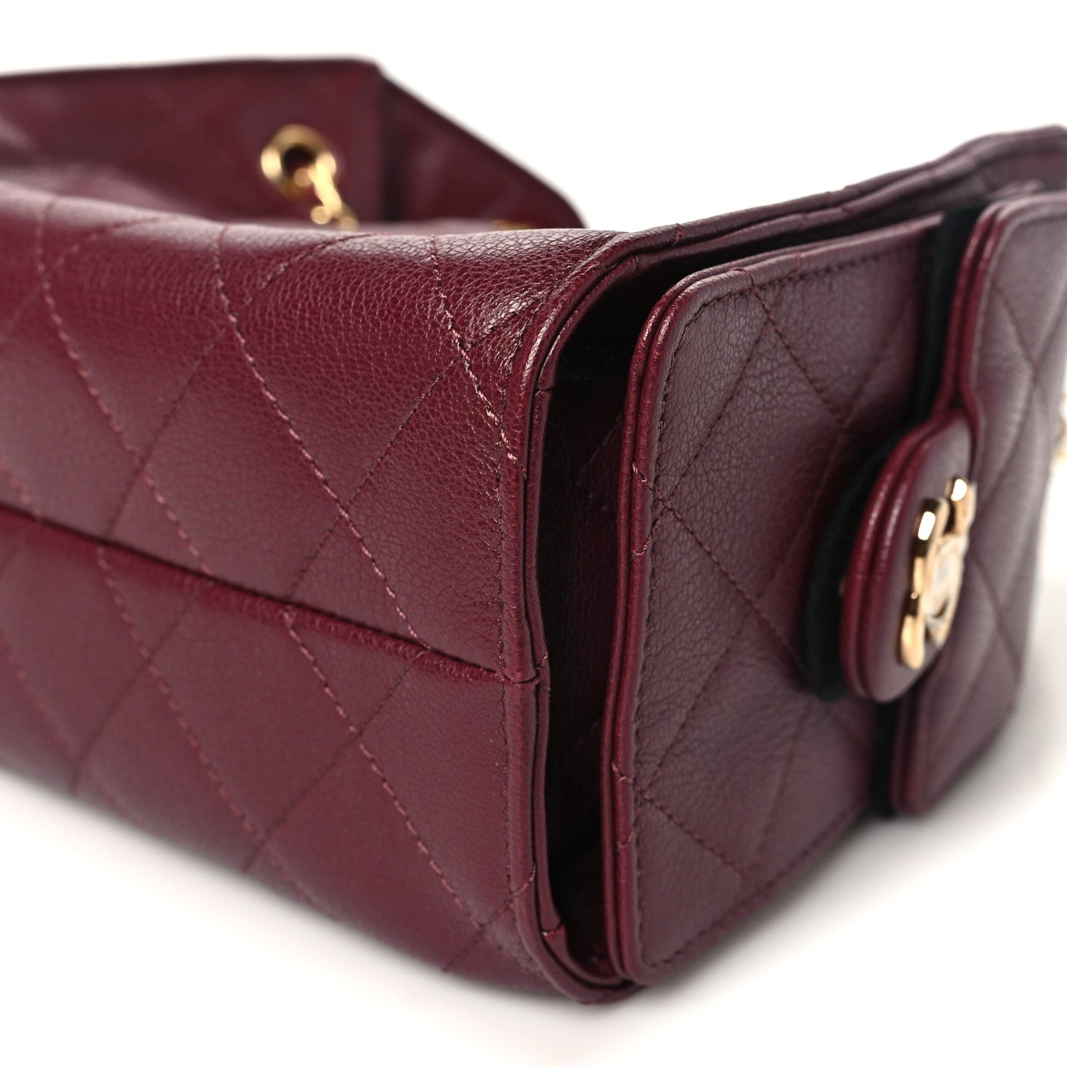 Chanel Grained Calfskin Quilted Mini Chanel 25 Handbag Dark Burgundy 10 of 11