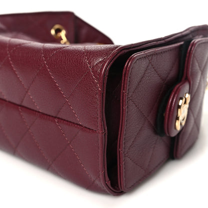 Chanel Grained Calfskin Quilted Mini Chanel 25 Handbag Dark Burgundy 10 of 11