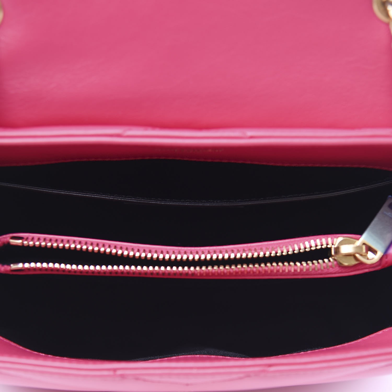 Saint Laurent Calfskin Y Quilted Monogram Small Loulou Chain Satchel Fresh Fuchsia 4 of 11