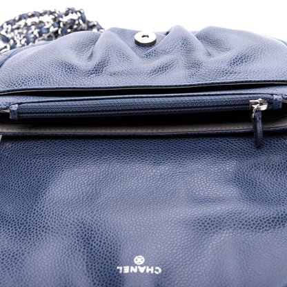 Chanel Caviar Half Moon Wallet On Chain WOC Blue 12 of 14