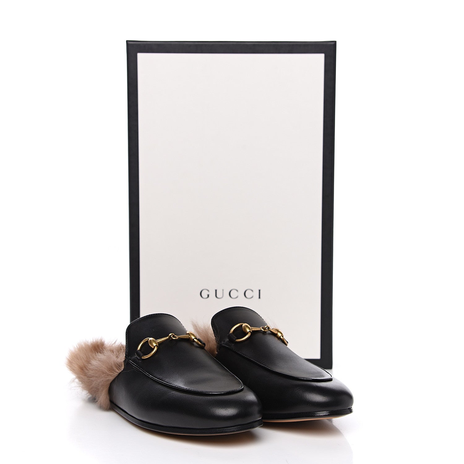 Gucci Calfskin Fur Womens Princetown Slippers 35.5 Black 10 of 10