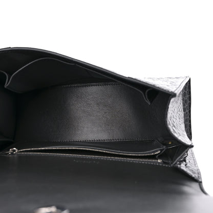 Balenciaga Shiny Calfskin Crocodile Embossed Medium Hourglass Top Handle Bag Dark Grey 5 of 10