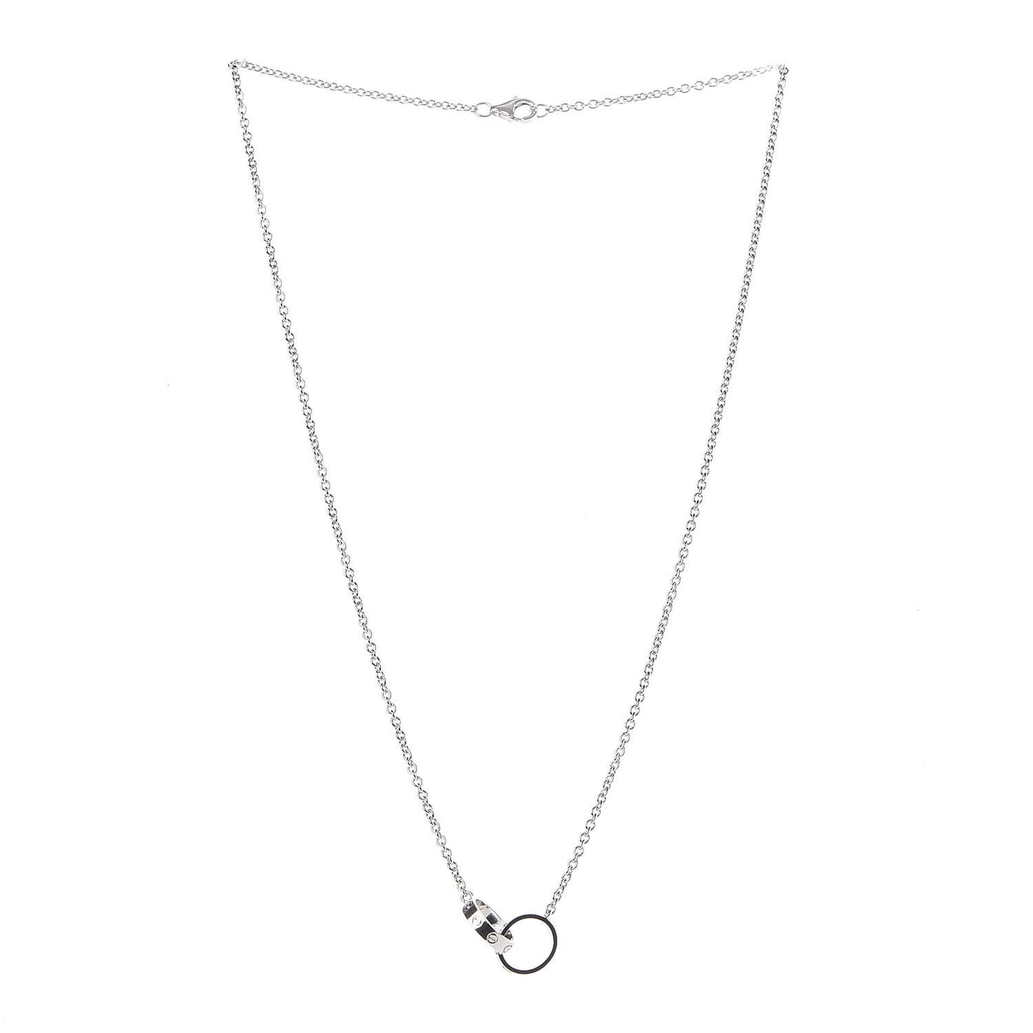 18K White Gold Interlocking LOVE Necklace