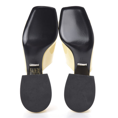 Gucci Patent Lexi Horsebit Mid-Heel Slide Sandals 35 Burro 7 of 7