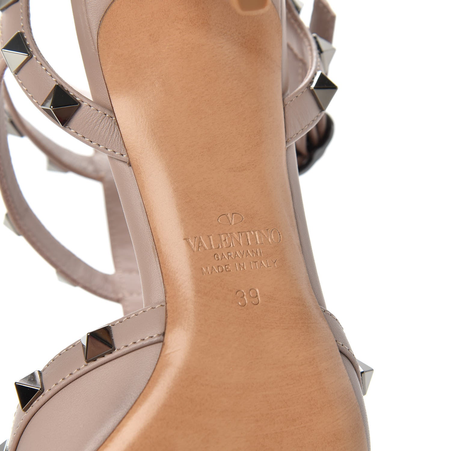 Valentino Garavani X UNDERCOVER Calfskin Rockstud Ankle Strap Low Heel Pumps 39 Poudre 10 of 11