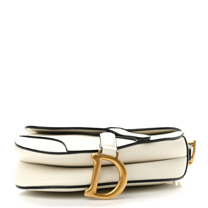 Christian Dior Grained Calfskin Mini Saddle Bag White 4 of 10