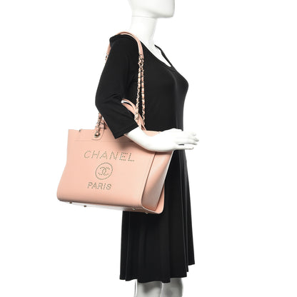 Chanel Caviar Small Studded Deauville Tote Light Pink 2 of 11