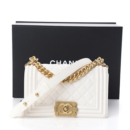 Chanel Caviar Quilted Small Boy Flap Ivory 10 of 10