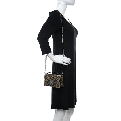 Christian Louboutin Metallic Calfskin Coins Leopard Print Small Elisa Baguette Gold Silver 2 of 10
