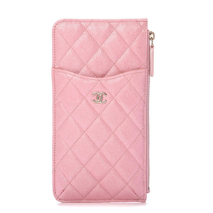 Chanel Iridescent Caviar Quilted Classic iPhone Pouch Rose Pink 1 of 7