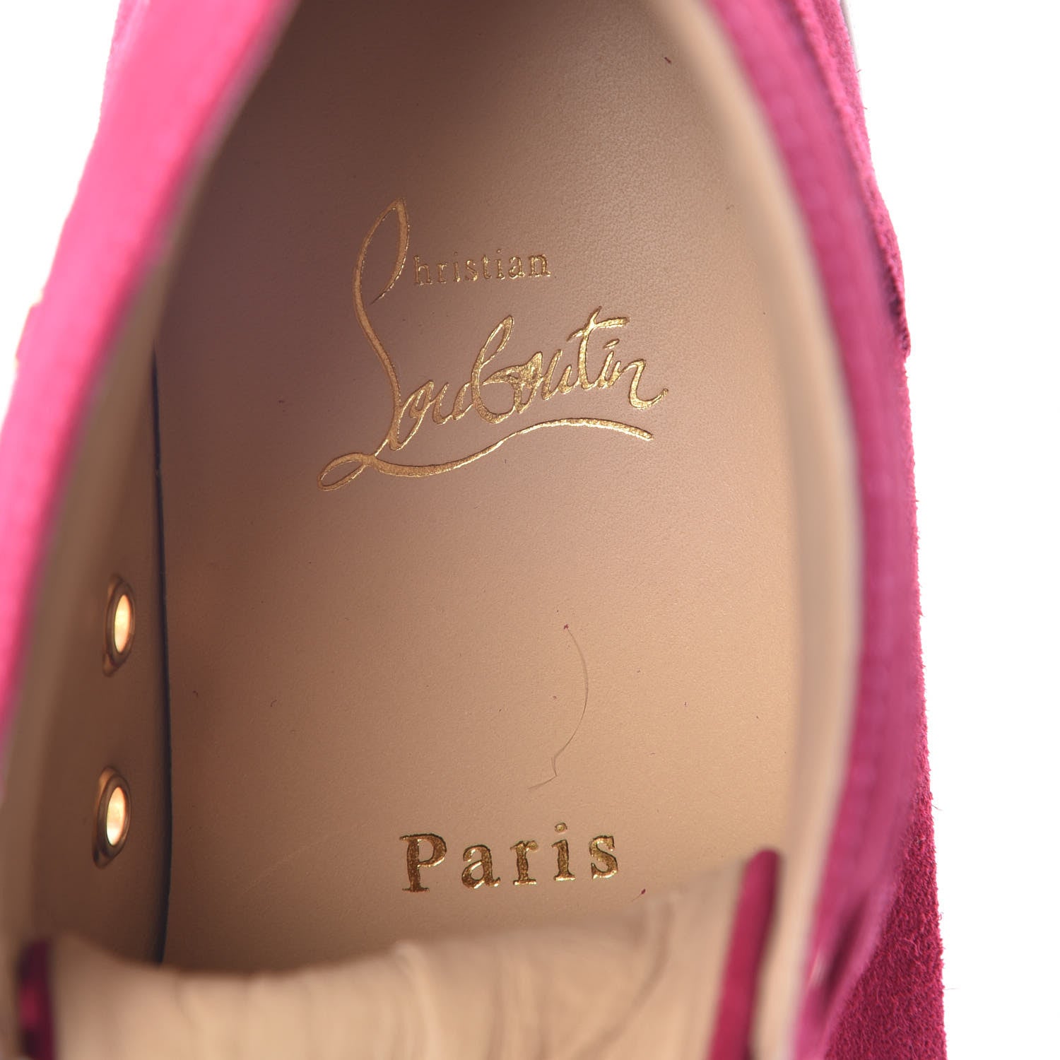 Christian Louboutin Suede Frangine Costa Flat Sneakers 37.5 Rosa 10 of 12