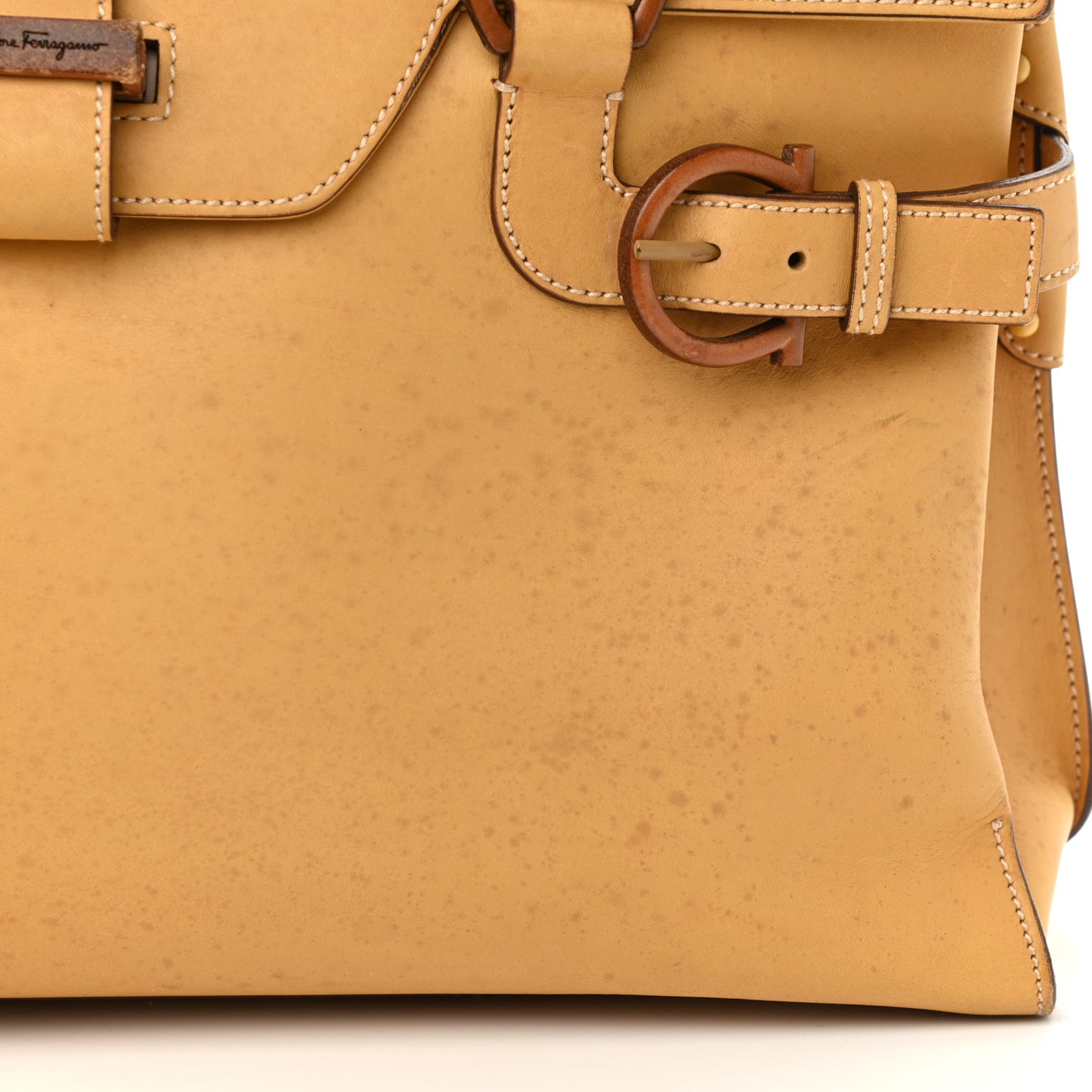 Calfskin Double Handle Tote Tan