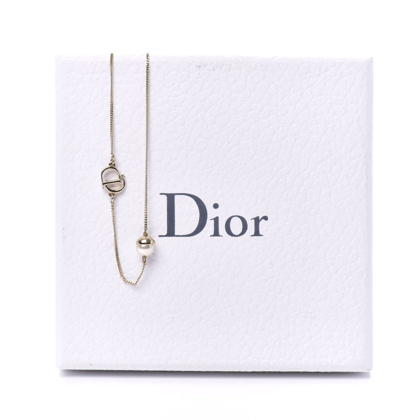 Pearl Mise en Dior Short Necklace Gold