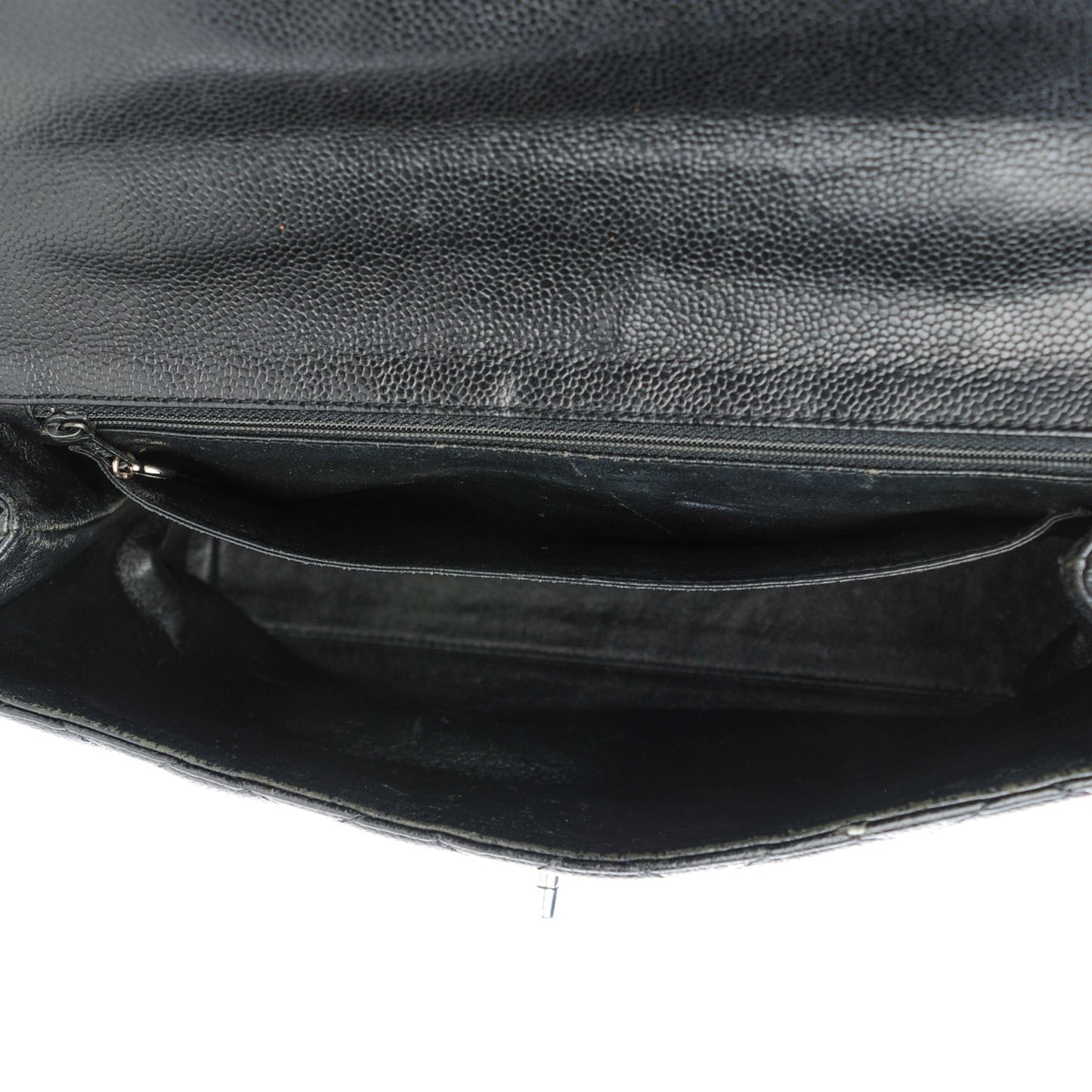 Caviar Quilted Jumbo Kelly Flap Black