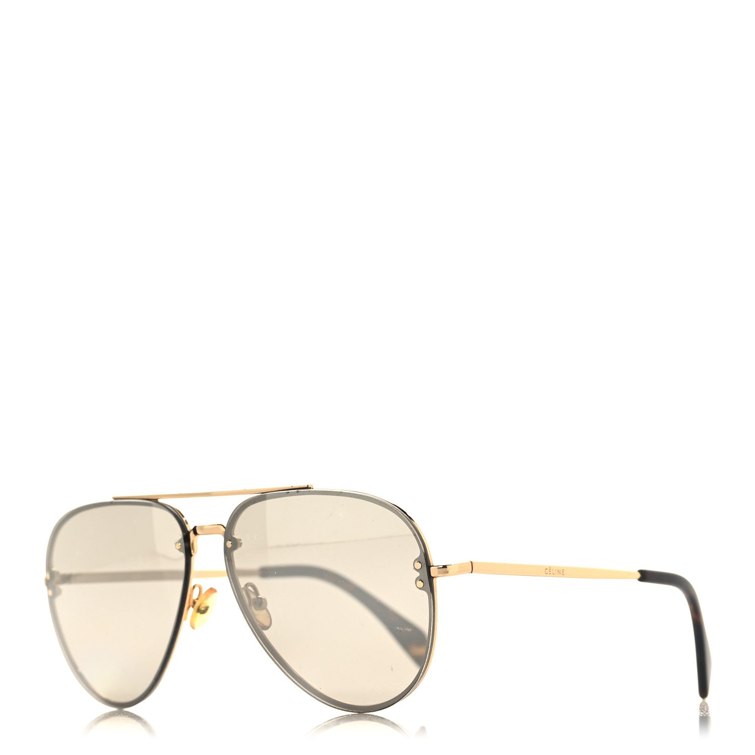 Celine Mirror Aviator Sunglasses CL 41391/S S Gold Tortoise 1 of 6