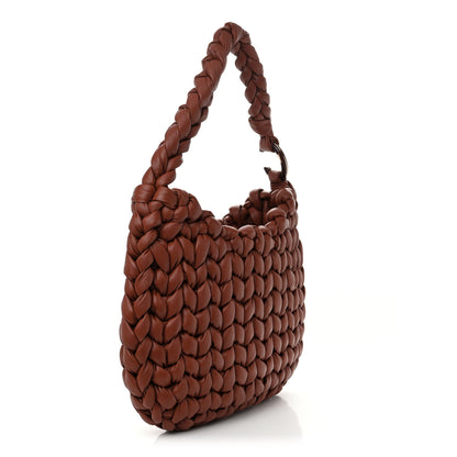 Chloe Lambskin Woven Wooden C Shoulder Bag Sepia Brown 4 of 10