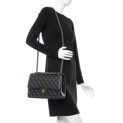 Chanel Caviar Quilted Jumbo Double Flap Black 3 of 9