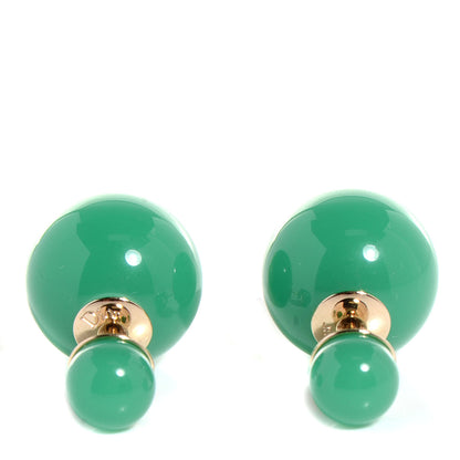 Christian Dior Mise En Dior Tribal Earrings Jade Green 1 of 5