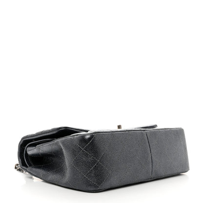 Chanel Metallic Caviar Quilted Jumbo Double Flap Dark Grey 4 of 14