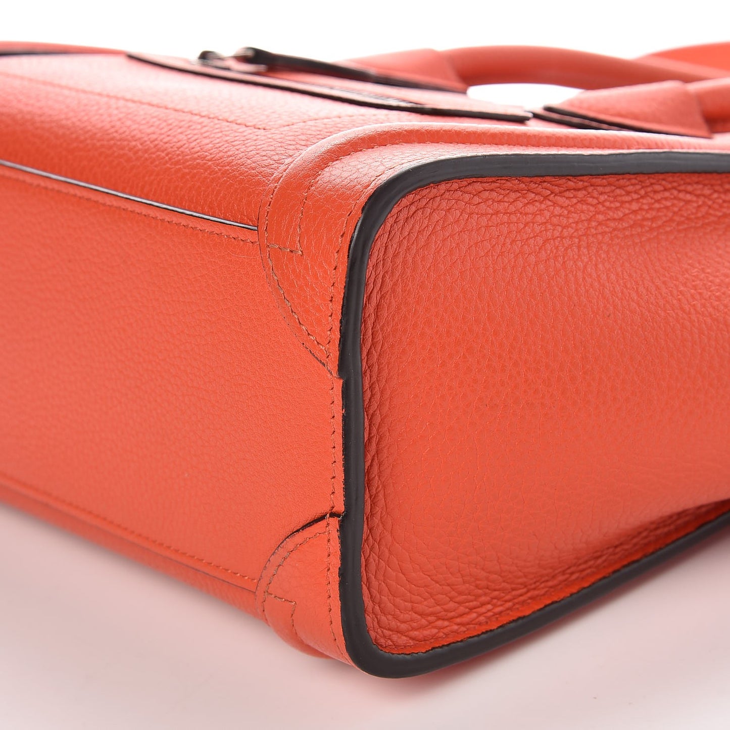 Drummed Calfskin Nano Luggage Vermillion