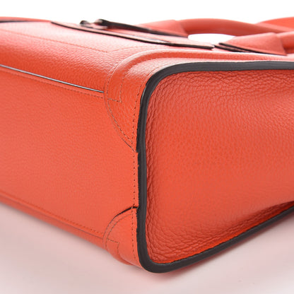 Celine Drummed Calfskin Nano Luggage Vermillion 15 of 15