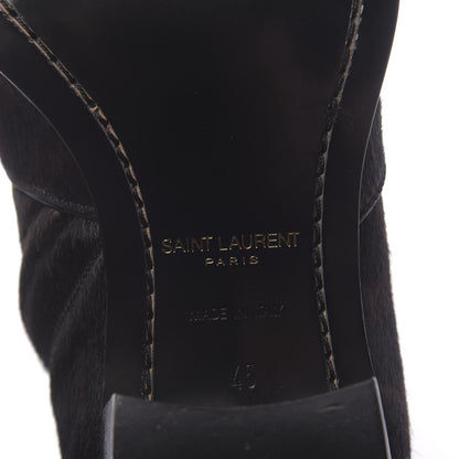 Saint Laurent Pony Hair Leopard Print Mens Wyatt 40 Boots 45 Black Fonce 6 of 9
