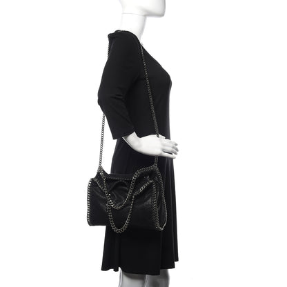 Stella McCartney Shaggy Deer Mini Falabella Fold Over Tote Black 2 of 9