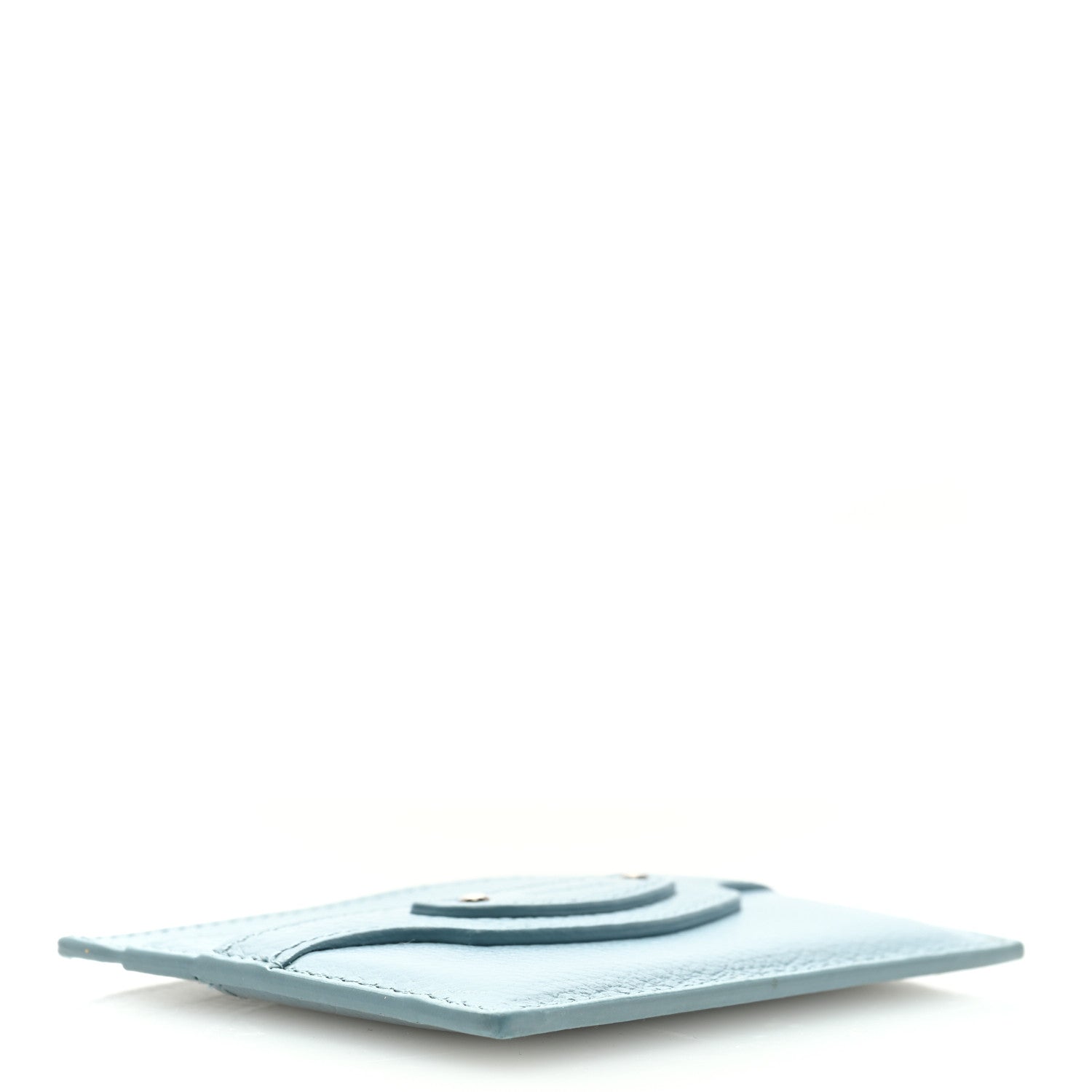 Balenciaga Grained Calfskin Neo Classic Silver Hardware City Card Holder Blue Grey 4 of 6