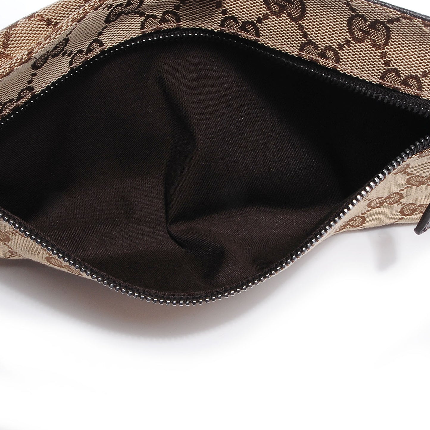 GG Monogram Web Double Pocket Belt Bag Dark Brown