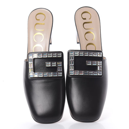 Gucci Malaga Kid Crystal Square G Madelyn 60mm Mules 37.5 Black 5 of 11