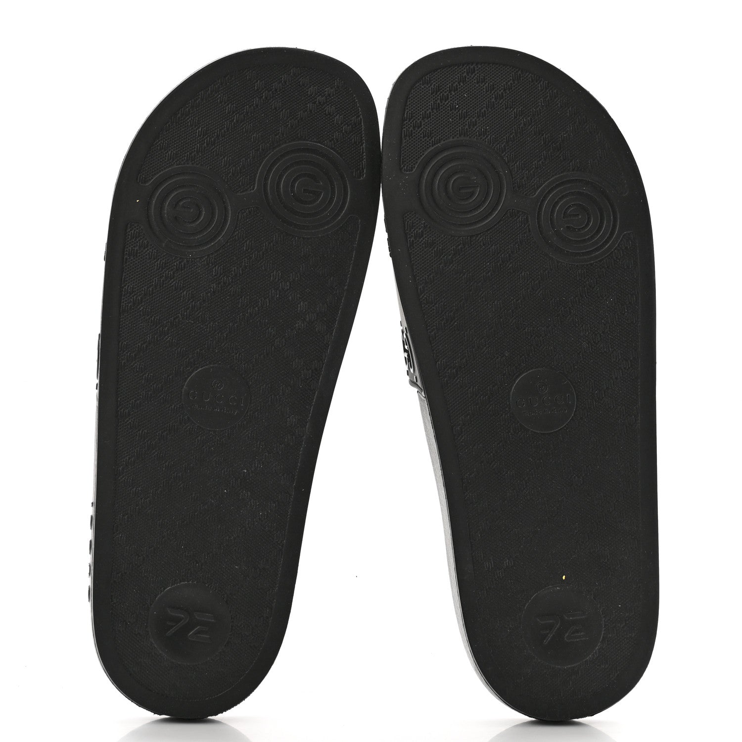 Gucci Rubber GG Monogram Perforated Womens Slide Sandals 40 Black 5 of 10