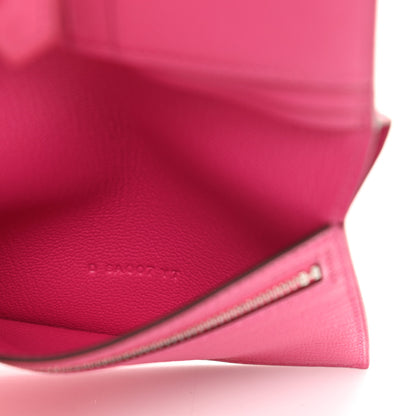 Hermes Ostrich Bearn Compact Wallet Rose Tyrien 7 of 9