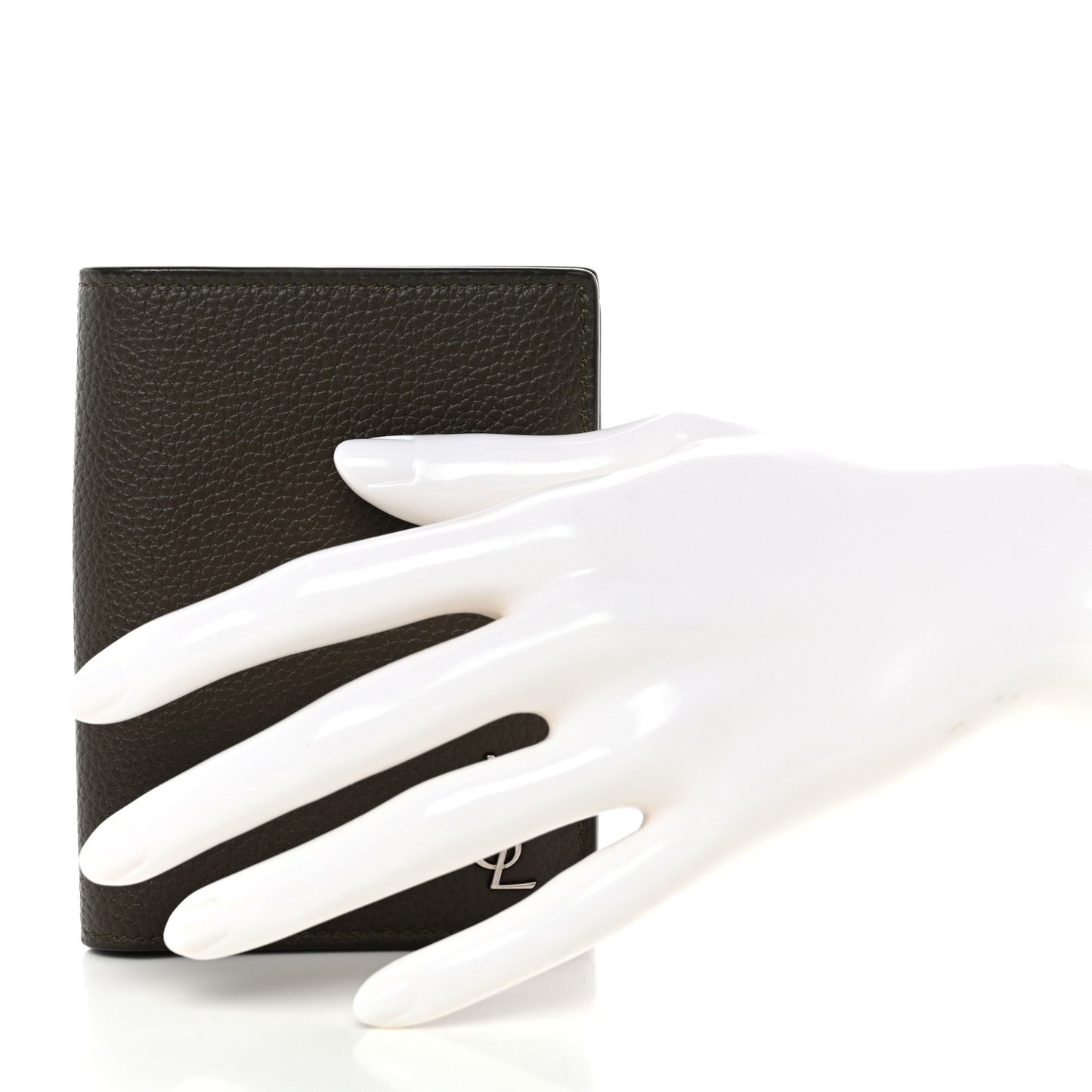 Calfskin Techno Credit Card Wallet Dark Khaki