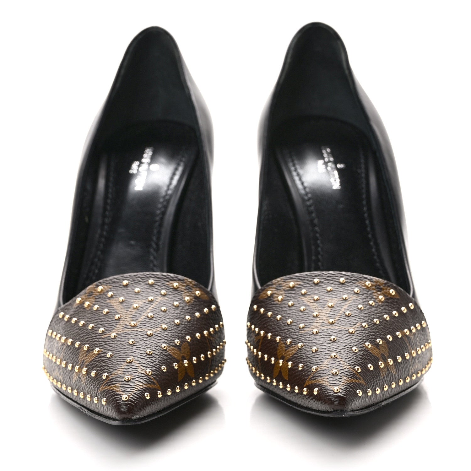 Louis Vuitton Monogram Studded Cherie Pumps 37.5 Black 2 of 8