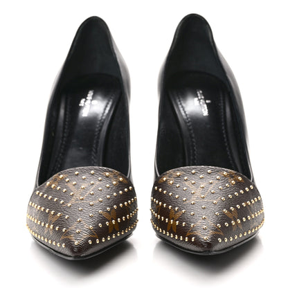 Louis Vuitton Monogram Studded Cherie Pumps 37.5 Black 2 of 8