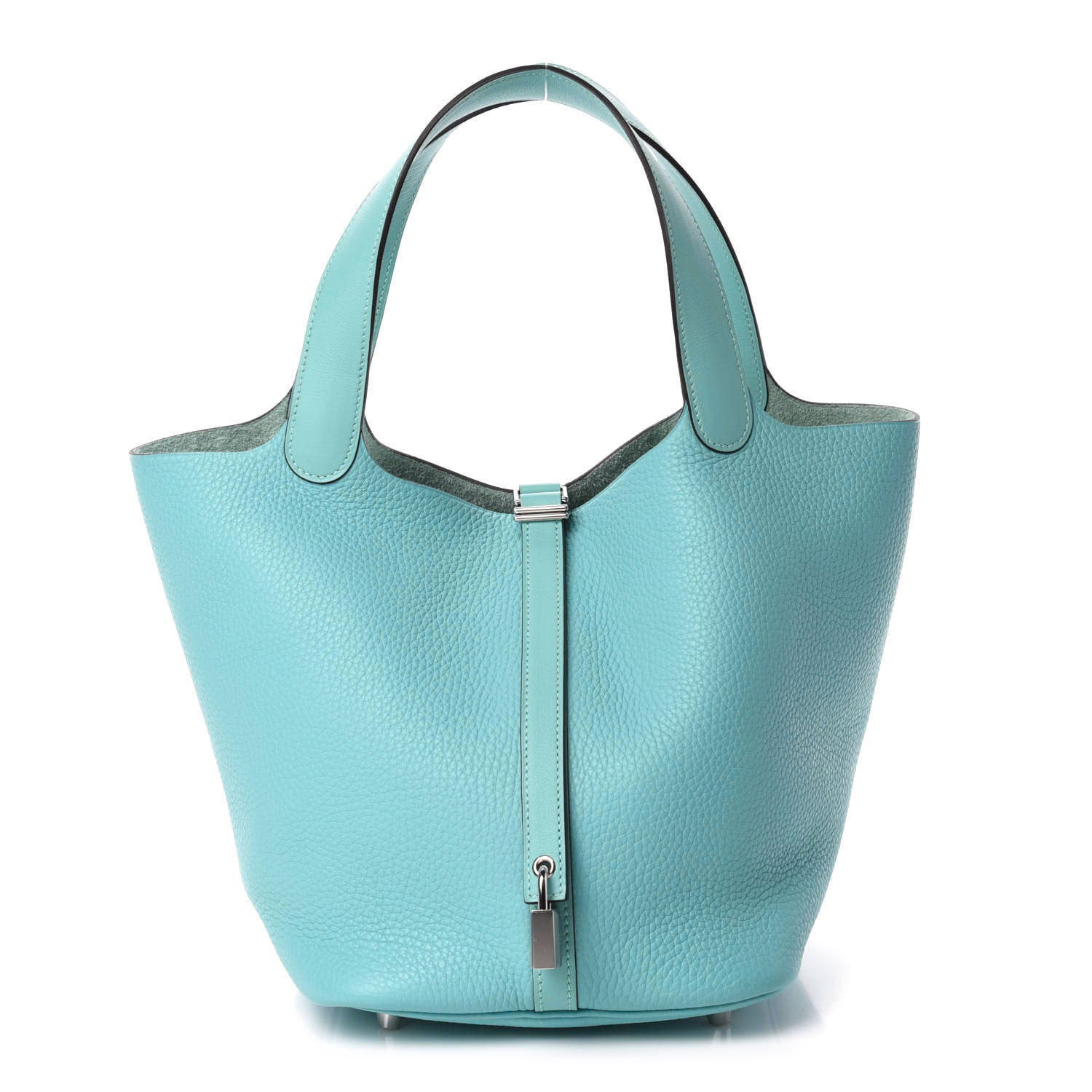 Hermes Taurillon Clemence Swift Picotin Lock 22 MM Bleu Atoll 1 of 11