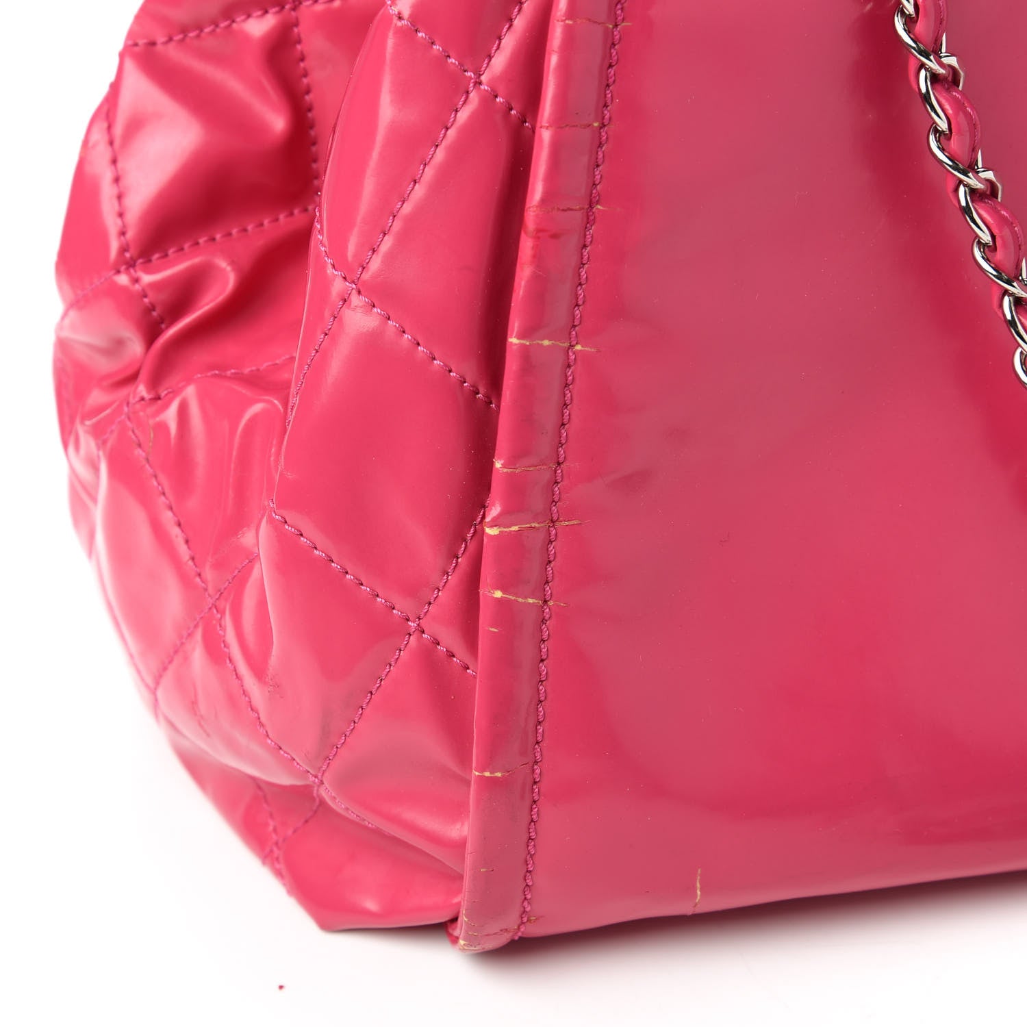 Chanel Vinyl Lipstick Ligne Accordion Tote Pink 15 of 16