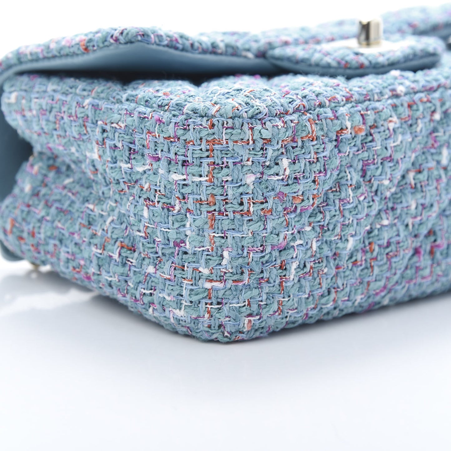 Tweed Quilted Mini Rectangular Flap Turquoise Purple White Red