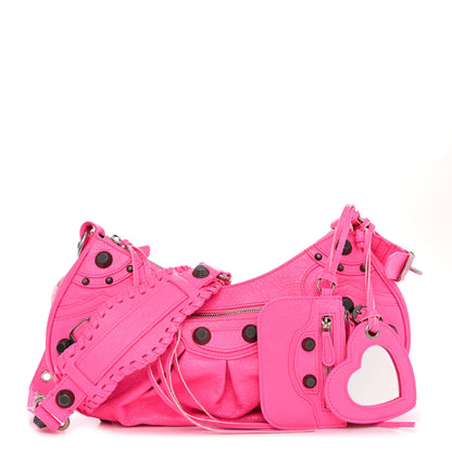 Balenciaga Agneau Arena Small Le Cagole Shoulder Bag Fluo Pink 1 of 10