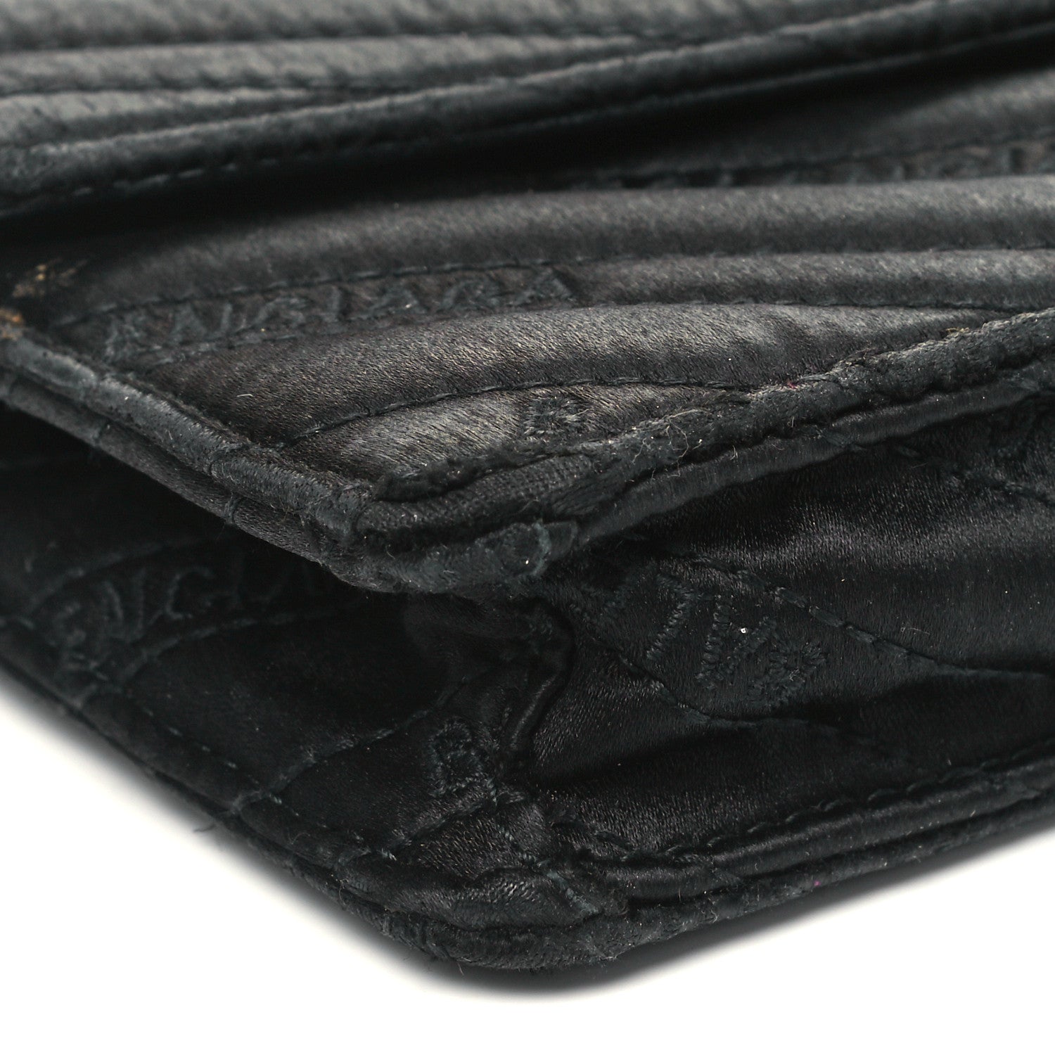 Balenciaga Satin Jacquard Logo Matelasse BB Wallet On Chain Black 7 of 8