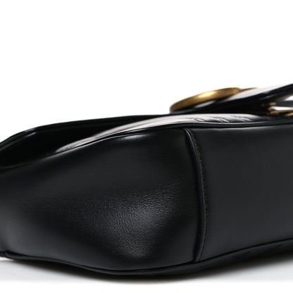 Gucci Calfskin Matelasse Small GG Marmont Shoulder Bag Black 8 of 9