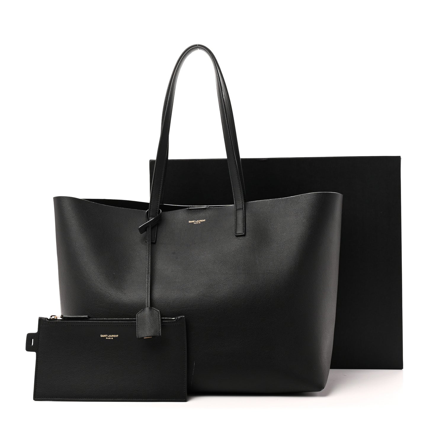 Calfskin Large Shopping Tote Black