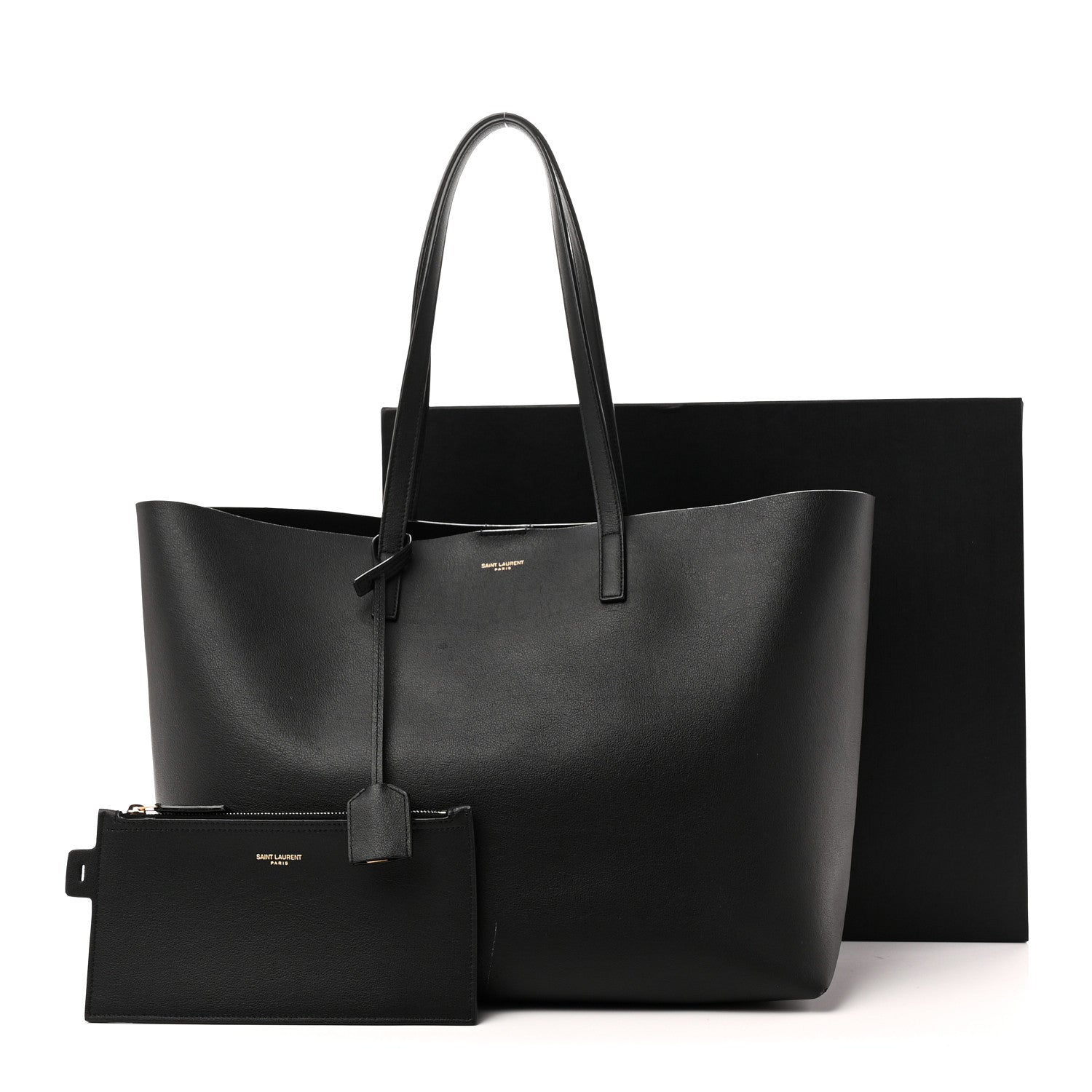 Saint Laurent Calfskin Large Shopping Tote Black 13 of 13