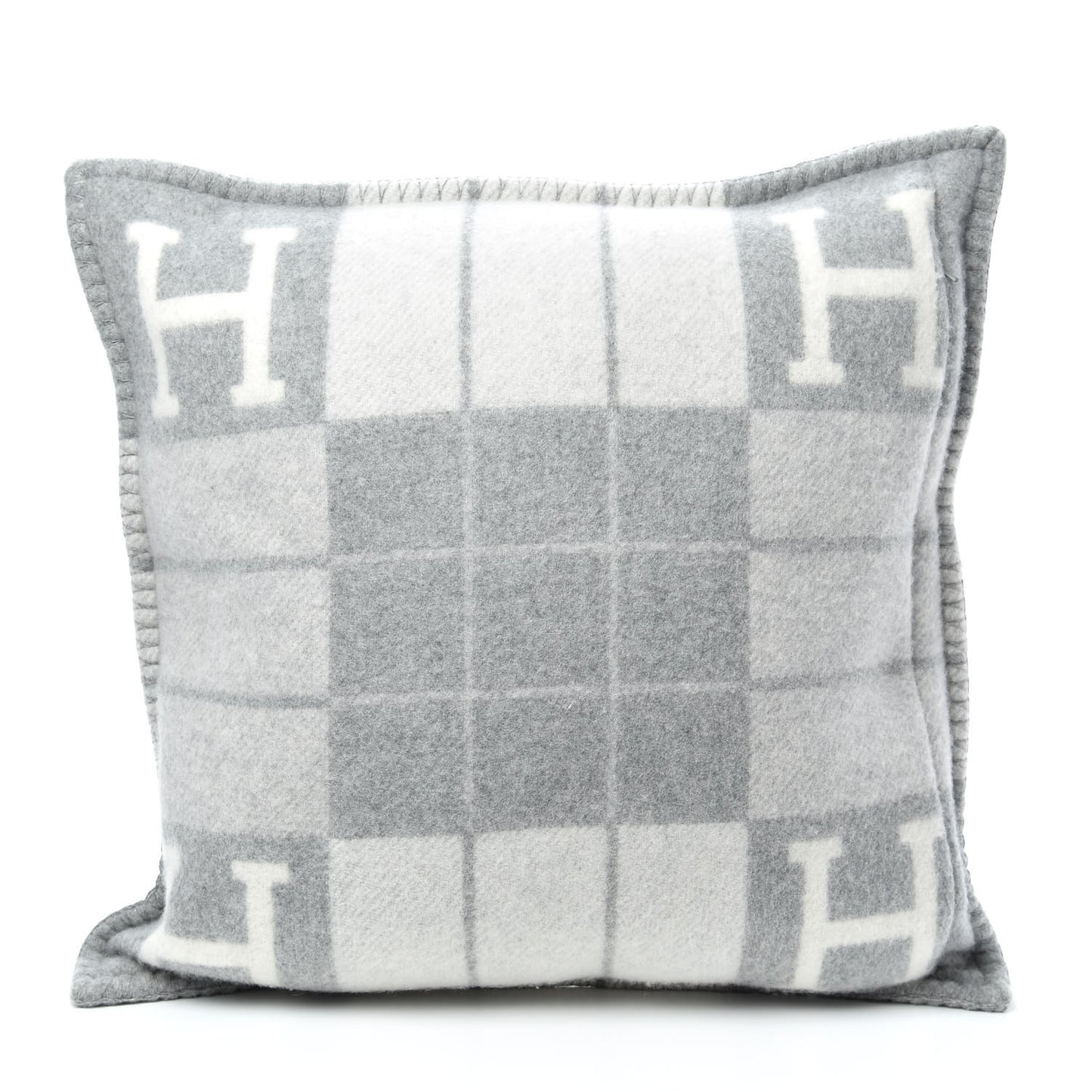 Wool Cashmere Avalon III Pillow PM Ecru Gris Clair