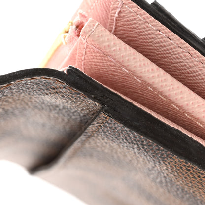 Louis Vuitton Damier Ebene Sarah Wallet NM Rose Ballerine 7 of 10
