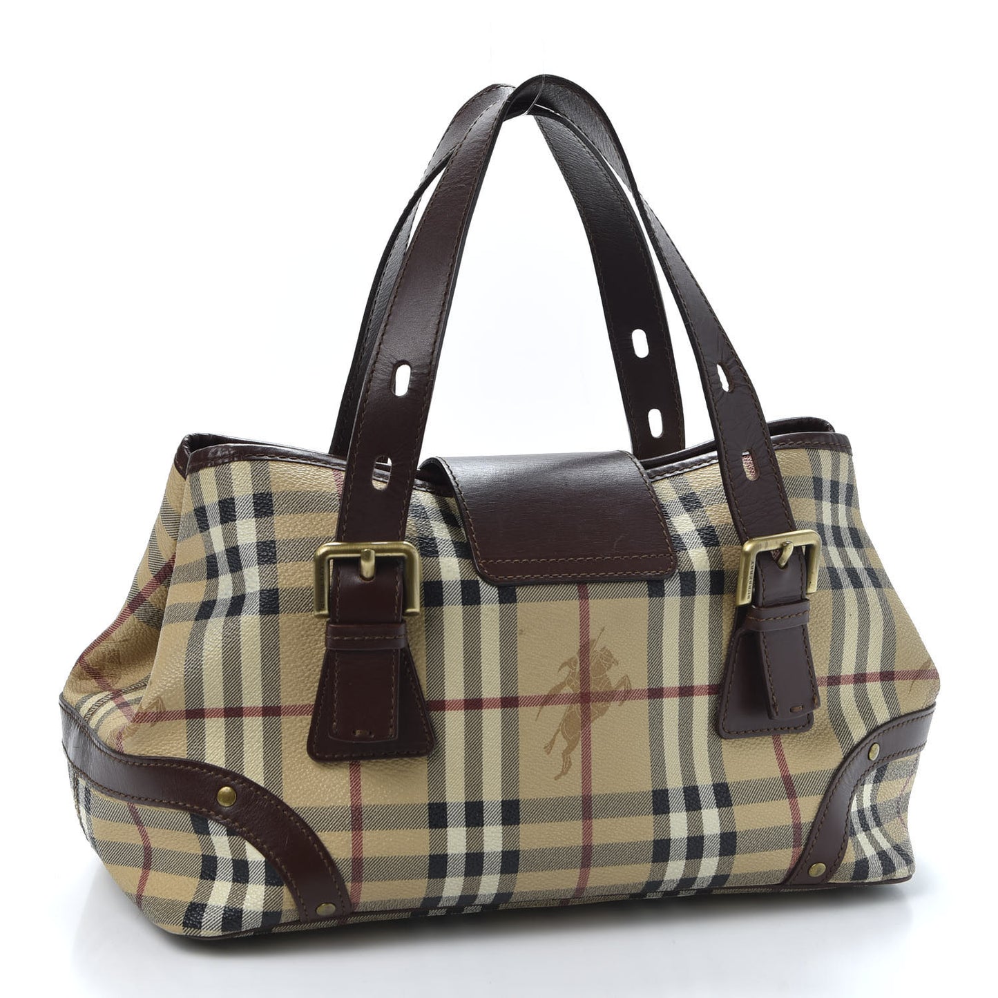 Haymarket Check Buckle Satchel Chocolate