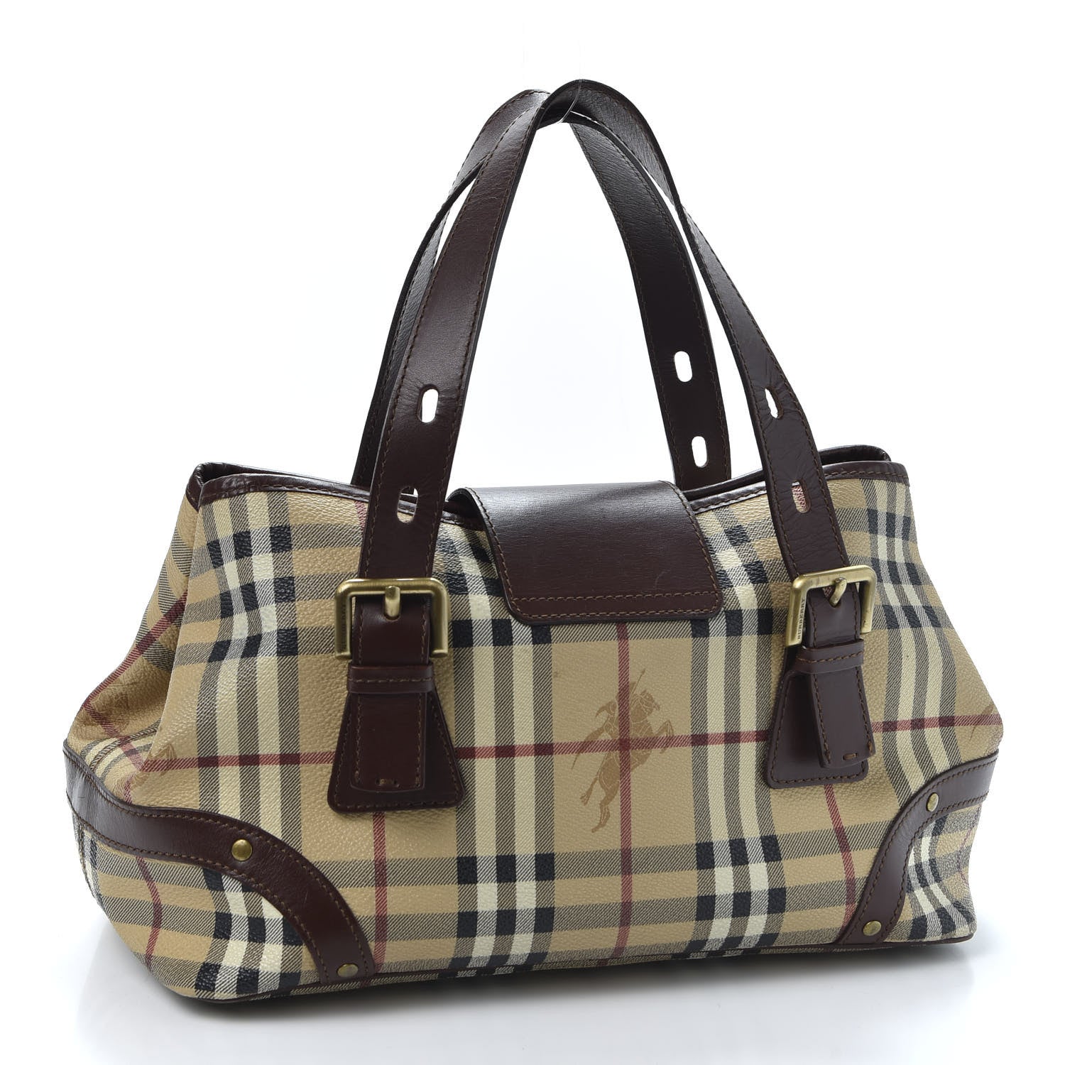 Burberry Haymarket Check Buckle Satchel Chocolate 2 of 11